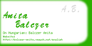 anita balczer business card